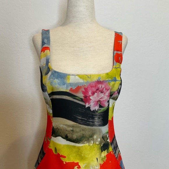Milly Watercolor Print Sleeveless Mini Dress Size 6 - Picture 3 of 13